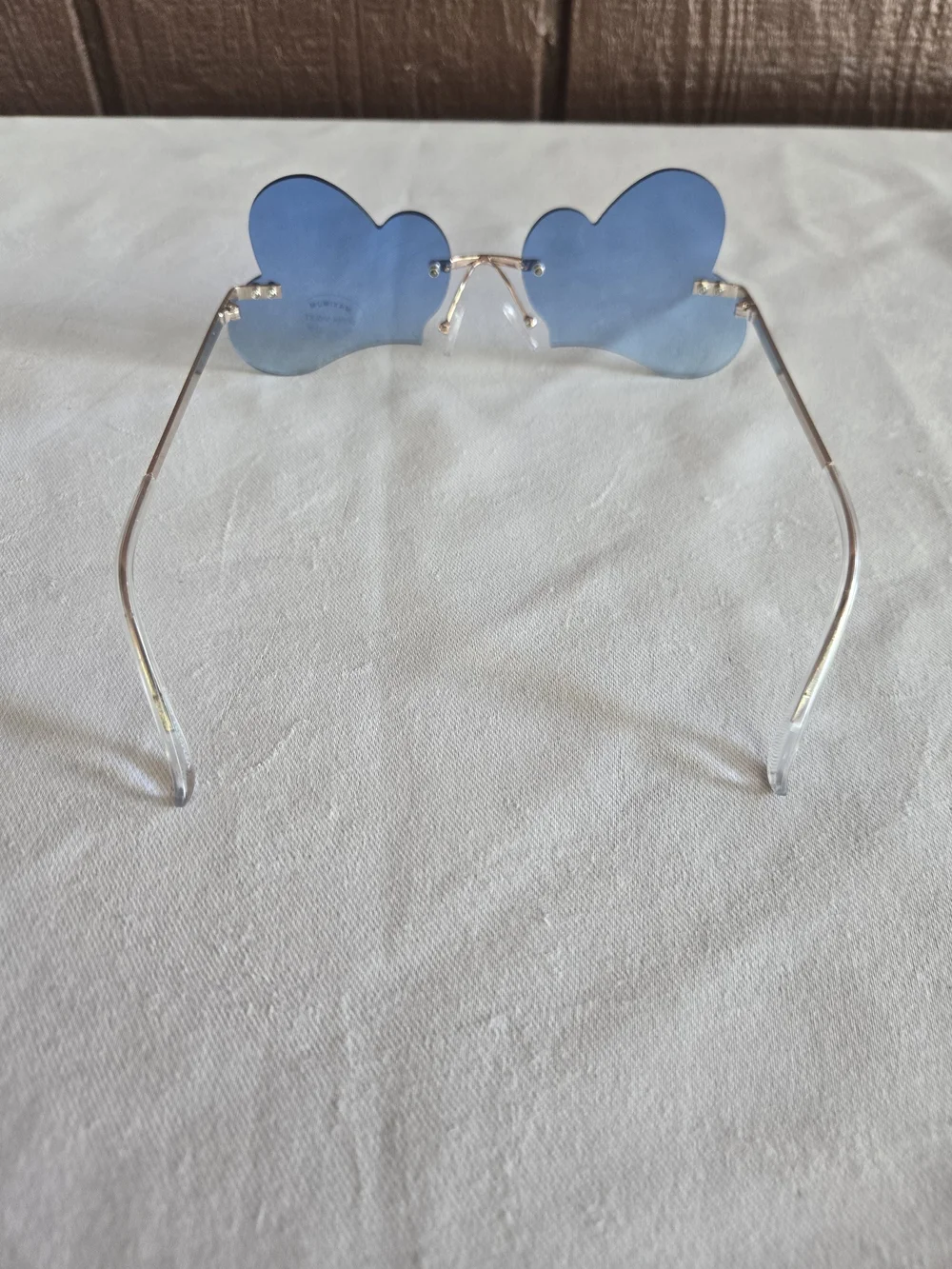 Blue Cloud-Shaped Rimless Sunglasses